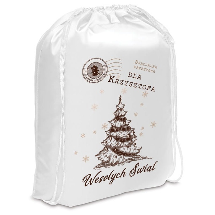 Worek świąteczny z choinką na prezenty