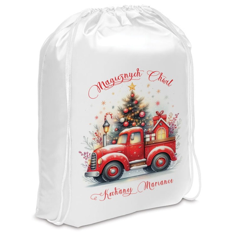 Worek na mikołajki imienny na prezenty dla dziecka