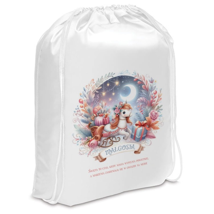 Personalizowany worek na prezent świąteczny dla dziecka