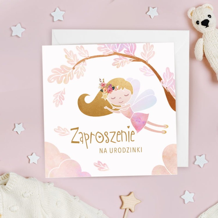 Zaproszenie na urodziny z wróżką dla dziewczynki