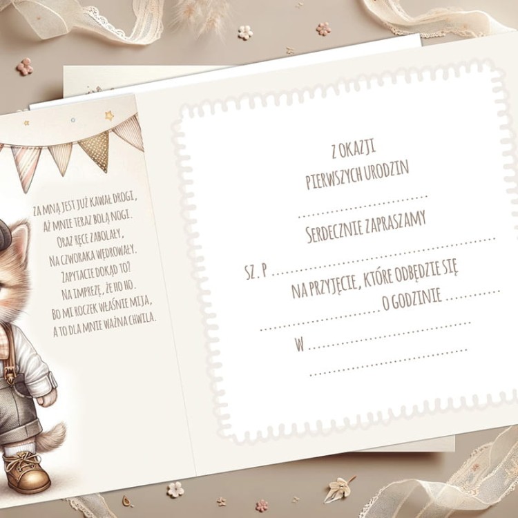 Urodzinowe zaproszenie na roczek dziecka