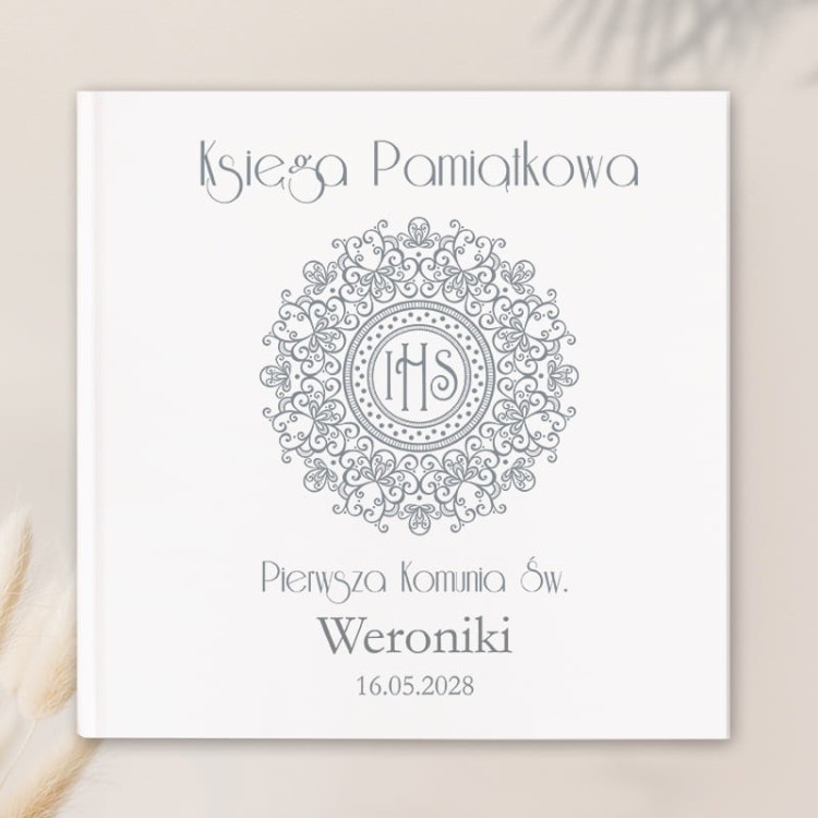 Ekskluzywna Księga Gości na Komunię Świętą z kolekcji Srebrna Hostia.