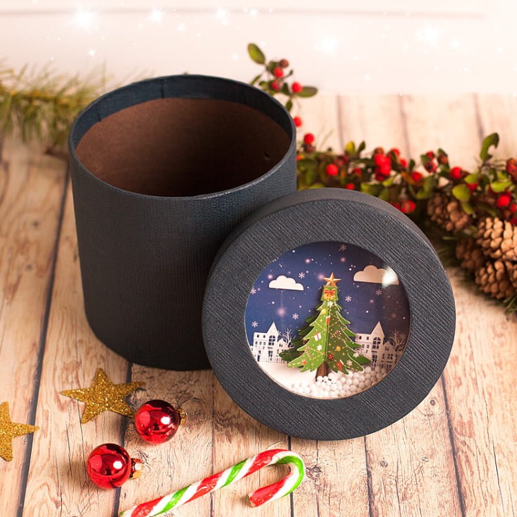 Pudełko na prezent świąteczny z dekoracyjnym wieczkiem