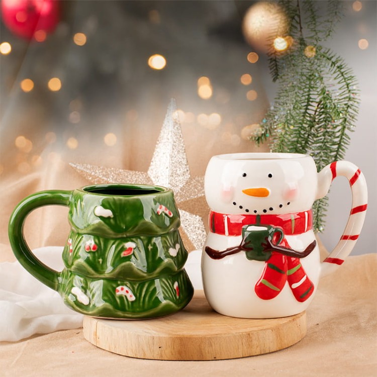 Kubki świąteczne choinka i bałwan