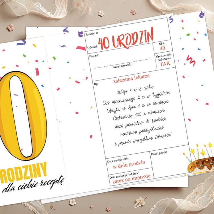 Kartka urodzinowa dla 40 latka