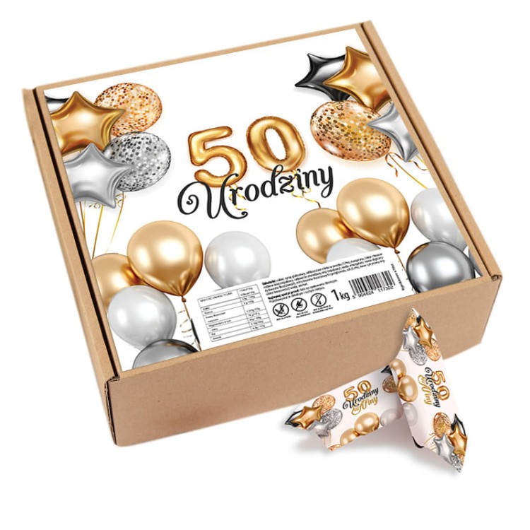 Krówki z imieniem w ozdobnych papierkach, wyjątkowy dodatek na jubileusz.