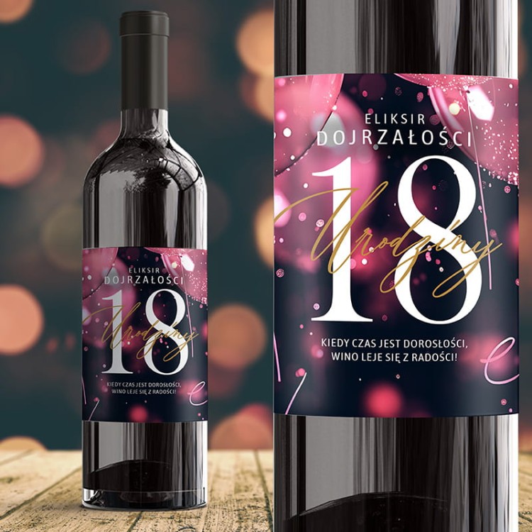 Etykieta na wino na prezent urodzinowy