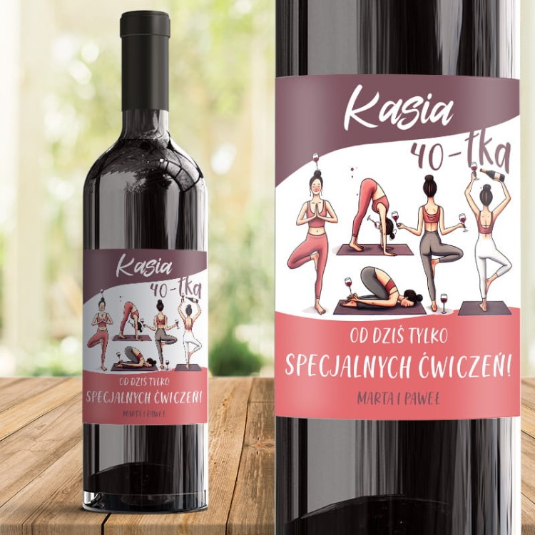 Etykieta na wino na urodziny