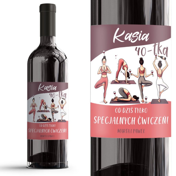 Etykieta na wino na prezent urodzinowy