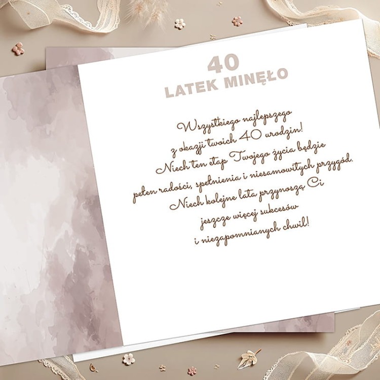 Kartka z życzeniami na 40 urodziny