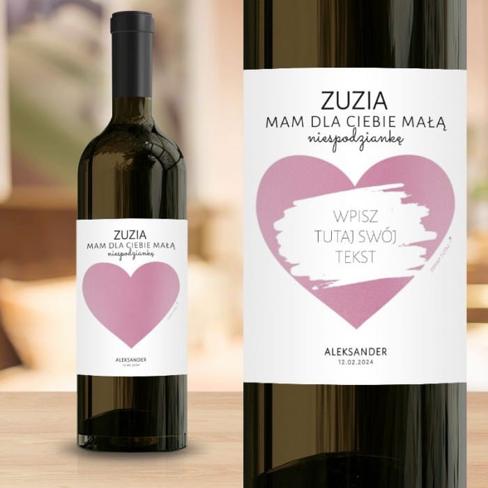 ETYKIETA na butelkę alkoholu ze zdrapką niespodzianka dla ukochanej osoby