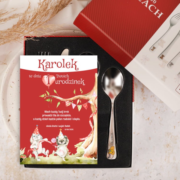 Grawerowane sztućce na roczek
