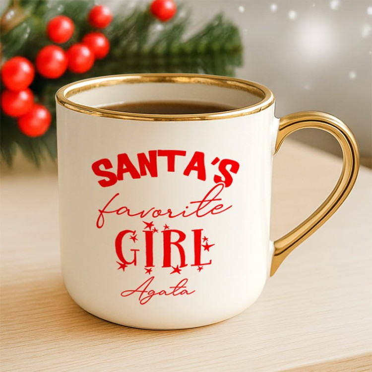 swiateczny kubek dla kobiety z zabawnym napisem