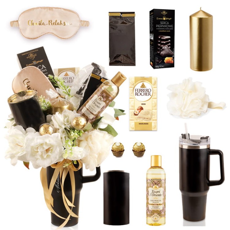 CUP Gift Exclusive to zestaw prezentowy z kosmetykami i słodyczami.