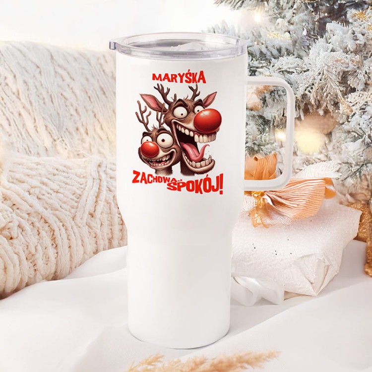 zabawny prezent na swieta kubek termiczny z imieniem