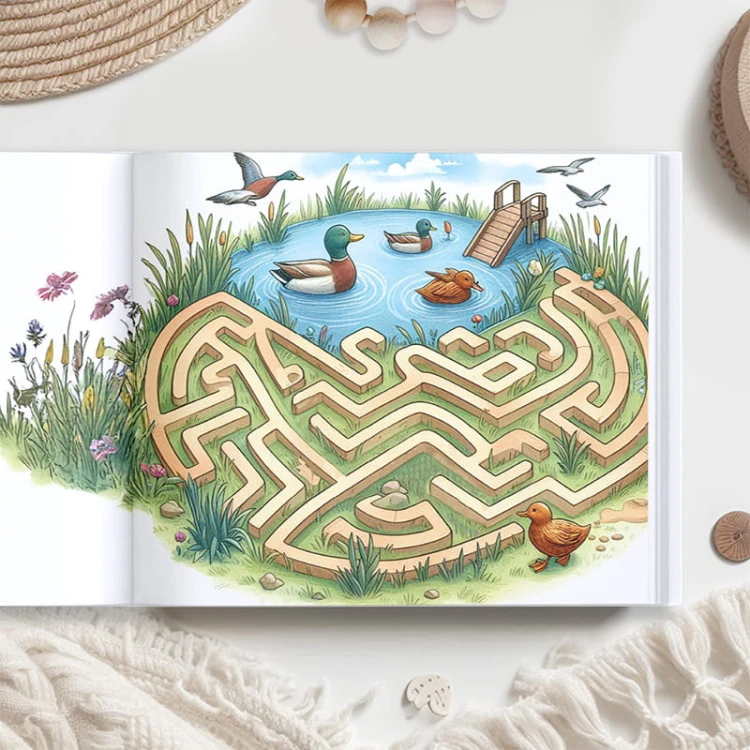 Książeczka w twardej oprawie z zimową grafiką i edukacyjnymi bajkami