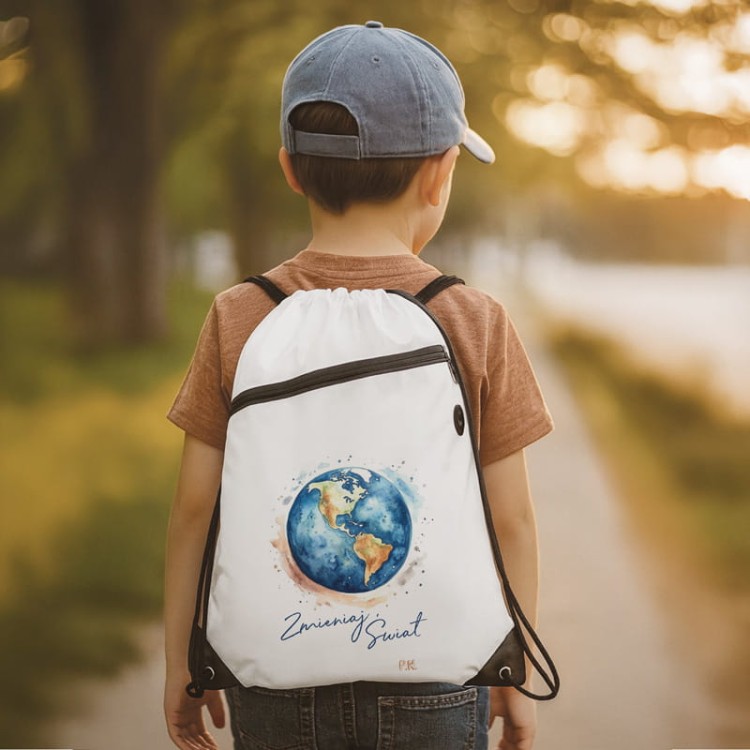 Plecak ze sznurkami worek dla ucznia z grafiką.