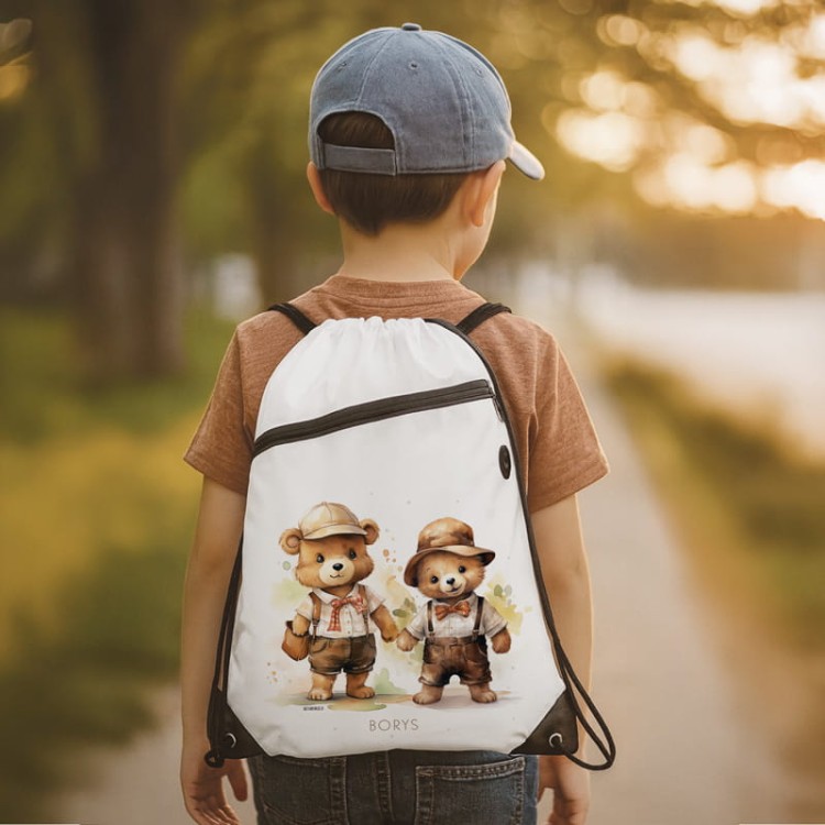 Worek z imieniem dla przedszkolaka.