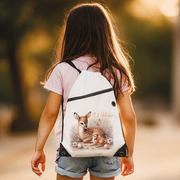 Worek z nadrukiem dla ucznia.