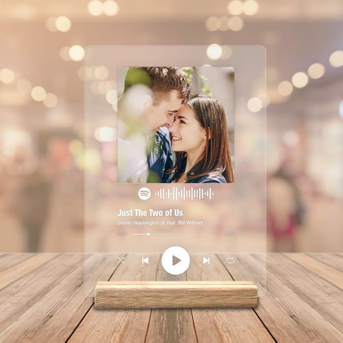 TABLICZKA statuetka akrylowa z Waszym zdjęciem i piosenką prezent na Walentynki