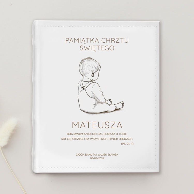 Personalizowany album na zdjęcia z okazji Chrztu Świętego dla chłopca