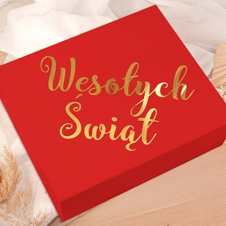 Elegancki prezent na święta w opakowaniu prezentowym z magnesem