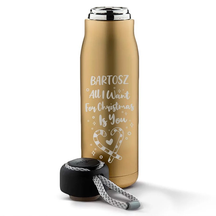 Personalizowany termos z romantycznym grawerem.