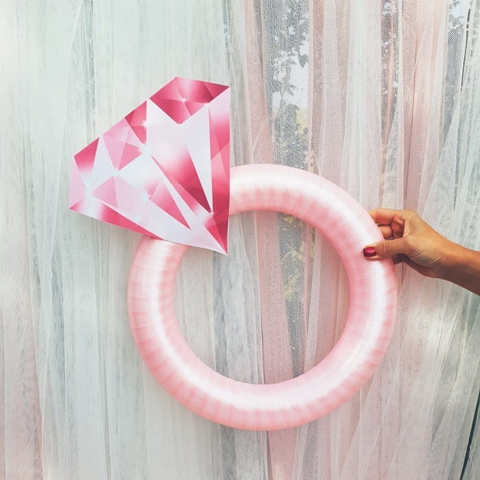 PIERŚCIONEK dekoracyjny do fotek Pink Diamond