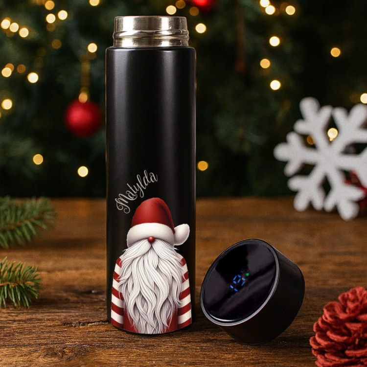 Termos świąteczny z wyświetlaczem LED i grafiką Mikołaja