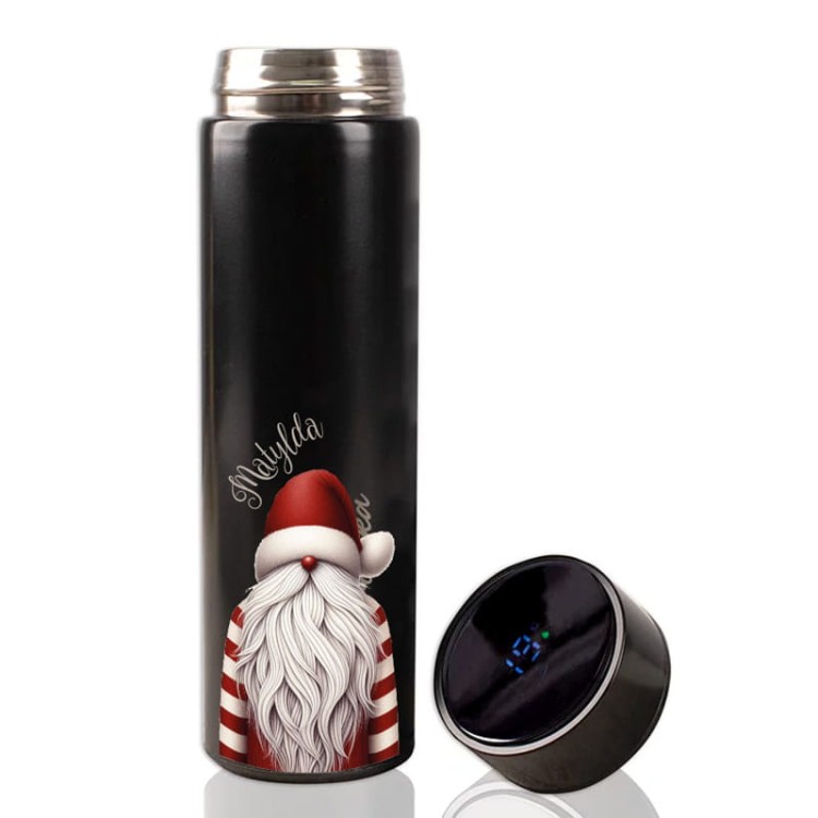 Personalizowany termos z czapką Mikołaja i ekranem temperatury