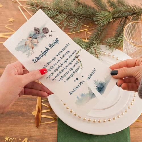 Personalizowany opłatek wigilijny z nadrukiem i podpisem od rodziny.