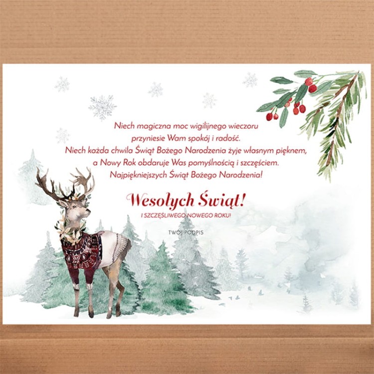 Wklejka z życzeniami świątecznymi do prezentu z podpisem