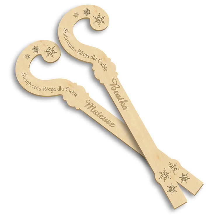 Personalizowany prezent świąteczny z imieniem w rustykalnym stylu.