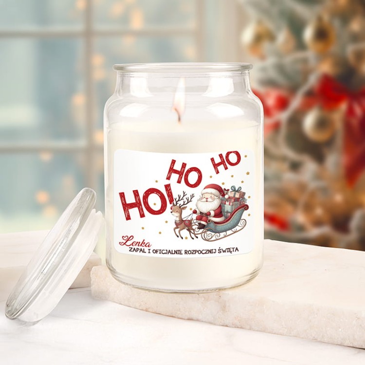 Personalizowana świeca świąteczna z etykietą i imieniem