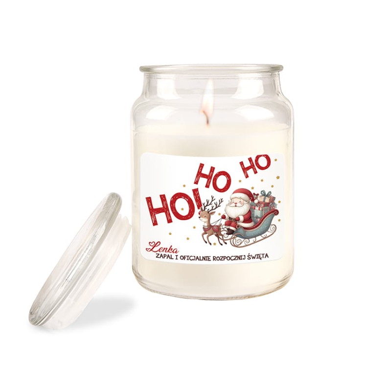 Świeca zapachowa w szklanym słoiku jako prezent na święta