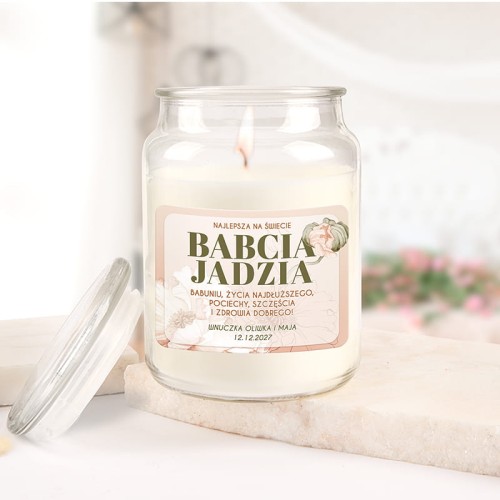 Personalizowana świeca zapachowa z dedykacją dla Babci