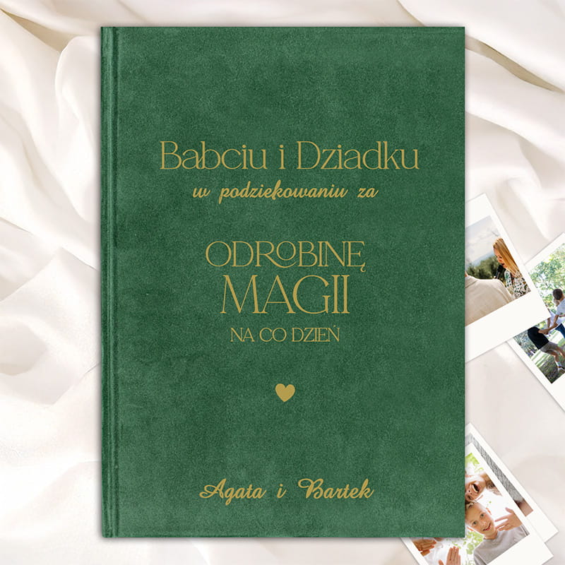 Personalizowany welurowy album na zdjęcia dla Babci i Dziadka