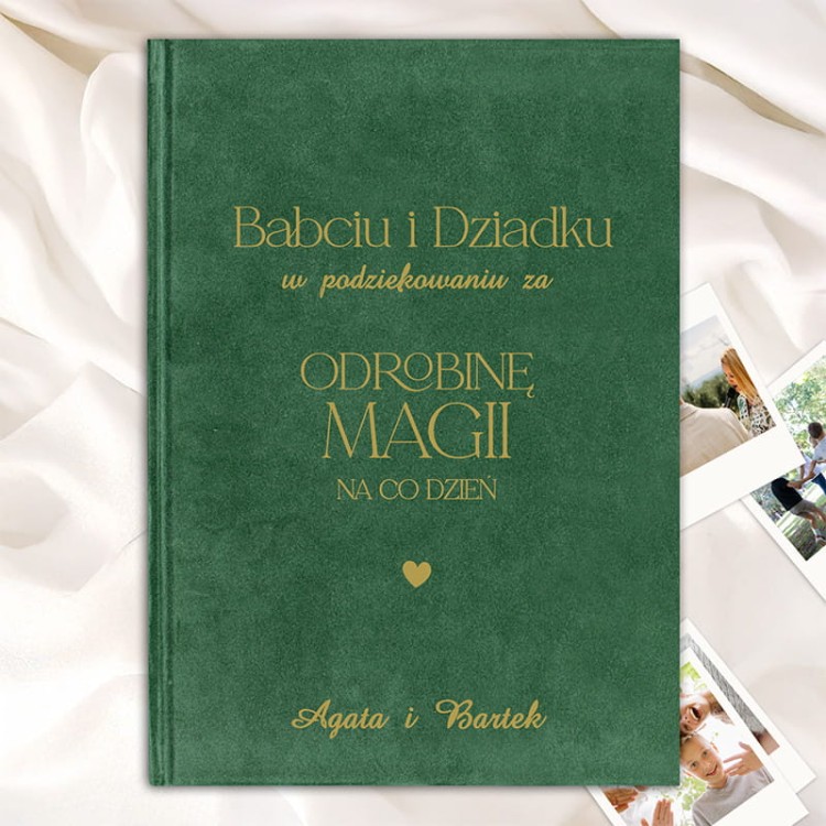 Personalizowany welurowy album na zdjęcia dla Babci i Dziadka