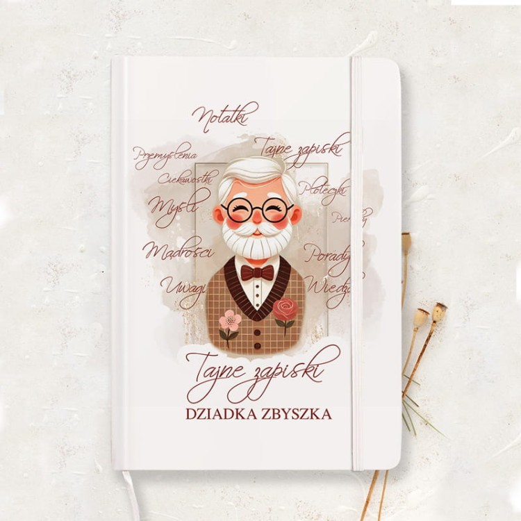Personalizowany notatnik dla dziadka z grafiką i imieniem jako prezent na Dzień Dziadka