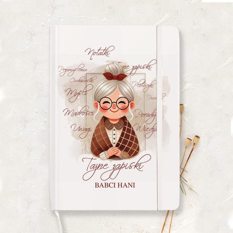 Personalizowany notatnik dla babci z imieniem jako prezent na Dzień Babci