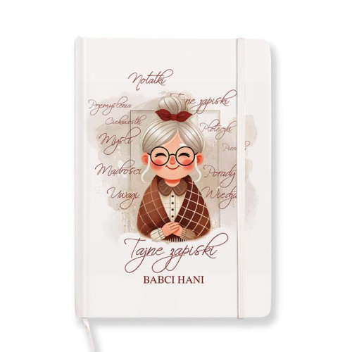 Stylowy notes z dedykacją dla babci do zapisywania wspomnień