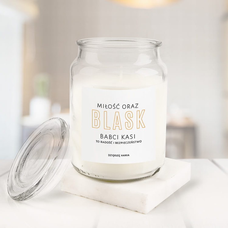 Personalizowana świeca zapachowa dla babci z imieniem i podpisem