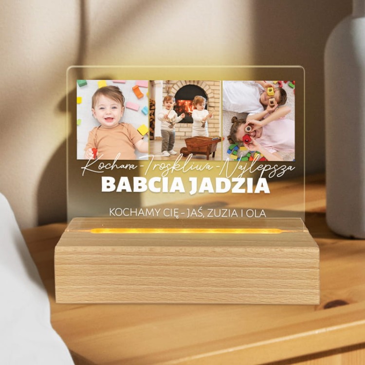 Personalizowana tabliczka akrylowa z podświetleniem dla babci