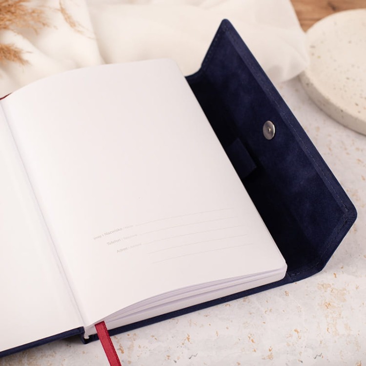 Notes z imieniem dziadka zamykany na zatrzask z miękkiego materiału