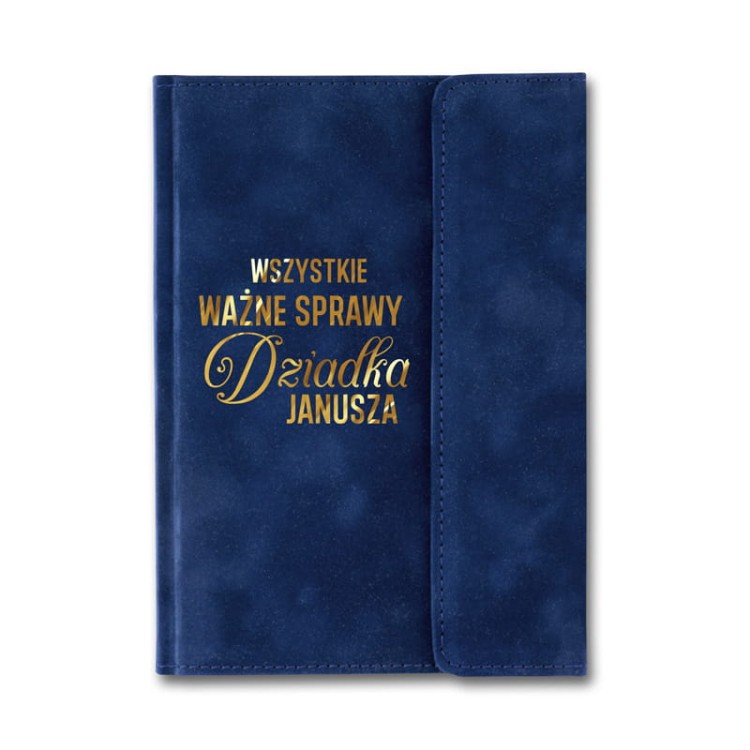 Elegancki notes z welurową okładką jako prezent na Dzień Dziadka