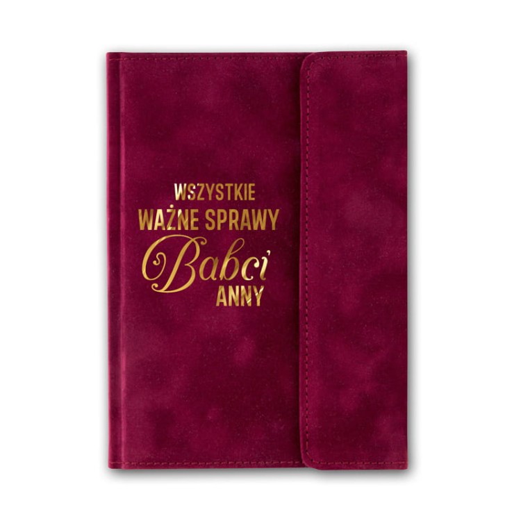 Notes z napisem „Wszystkie ważne sprawy Babci” jako prezent