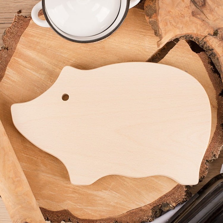 Dekoracyjna deska kuchennna w kształcie świnki na prezent