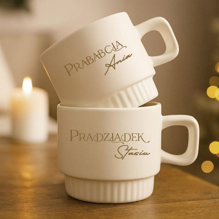 Kubek elegancki z ryflowaniem dla prababci i pradziadka