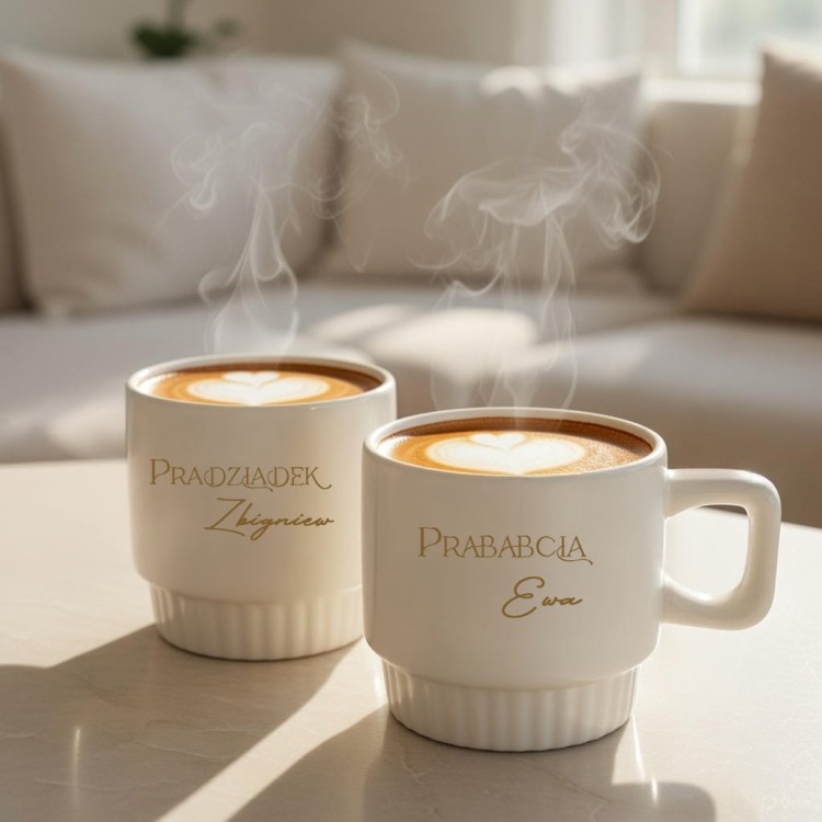 Eleganckie kubki ryflowane dla babci i dziadka.