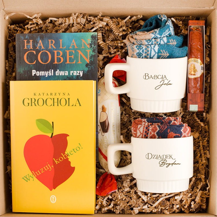 Gotowy box prezentowy dla dziadków.